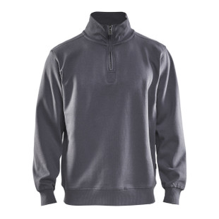 SWEAT-SHIRT COL CAMIONNEUR GRIS