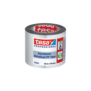 RUBAN  ISOLATION THERMIQUE TESABAND 63600 PP METALISE ALU GRIS ARGENT 30MX50MM