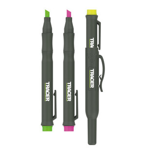 SURLIGNEURS AVEC ETUIS DE CHANTIER LOT DE 3 (JAUNE ROSE VERT)