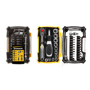 DOUILLES ET ACCESSOIRES 1/4'' (COFFRET DE 38 PIECES)