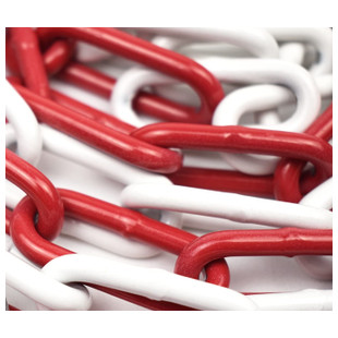 CHAINE ORDINAIRE ACIER ROUGE&BLANCHE/ 5MM