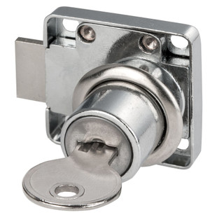 SERRURE DE MEUBLES ZAMACK CHROME LOK79 CYL19X20MM+2 CLES EN ACIER