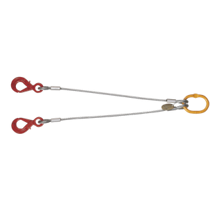 ELINGUE CABLE 2 BRINS BOUCLES COSSEES MANCHONNEES ALU