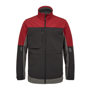 BLOUSON SOFTSHELL ENTIRE GRIS ANTHRACITE/ROUGE