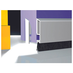 BAS DE PORTE L'IDEAL PDS-B-ZK 1M PVC + BROSSE ADHESIF BLANC