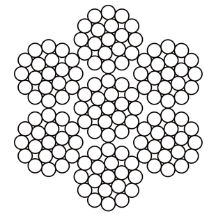 CABLE 7 TORONS DE 19 FILS (12 + 6 + 1)