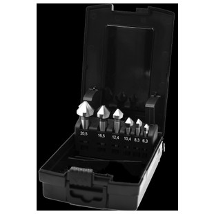 FRAISE A CHANFREINER HSS-E 90° QUEUE A 3 MEPLATS 49.265 (JEU DE 6)