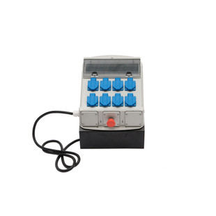 COFFRET DE CHANTIER 8 PRISES NF 250V - ARRET D'URGENCE - 2M H07RNF 3G2,5