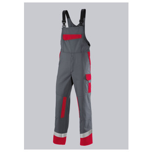 COTTE A BRETELLES MULTINORMES APC2 GRIS FONCE/ROUGE