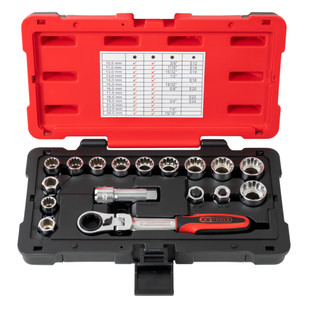 COFFRET DE DOUILLES TRAVERSANTES TRIPLEPLUS® 3/8'' - 1/2'' (17 PIECES)