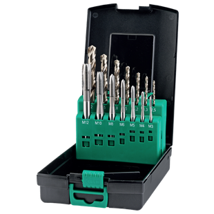 TARAUD UNI "22.200/22.201" M3-M12 + FORET "11.500" 2,5-10,2MM (COMBINAISON)