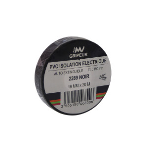 ADHESIF PVC ISOLATION ELECTRIQUE NOIR 19MMX20M