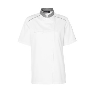 VESTE DE CUISINE FEMME NEOSPIRIT MANCHES COURTES BLANC/GRIS