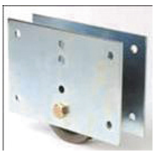 MONTURE GORGE RONDE AVEC GALET EN FONTE POUR PORTE COULISSANTE