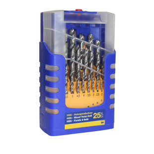 MECHE A BOIS HSS 3 POINTES QUEUE CYLINDRIQUE (COFFRET DE 25)