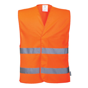 GILET DOUBLE BANDE C474 JAUNE