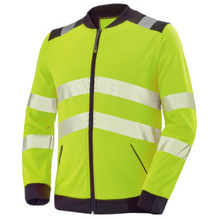 SWEAT ZIPPE VALLOUISE JAUNE FLUO/NOIR