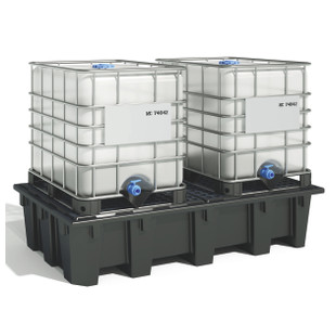 BAC DE RÉTENTION PLASTIQUE 2 IBC, 1050 LITRES