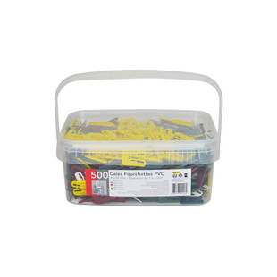 CALES FOURCHETTES PANACHEES PVC 40X30MM SEAU 500PCS