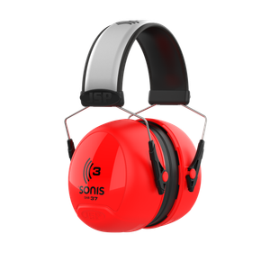 CASQUE ANTI-BRUIT SONIS™ 3 ROUGE FLUO