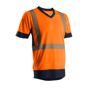 T-SHIRT KYRIO HI-VIZ ORANGE/MARINE