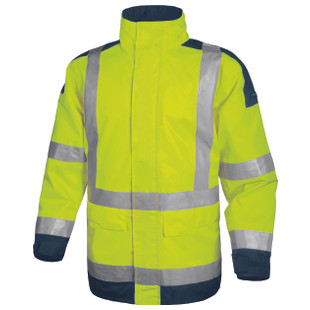 PARKA HAUTE VISIBILITE EASYVIEW JAUNE FLUO/BLEU MARINE