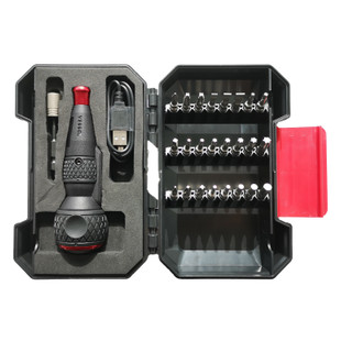 TOURNEVIS ASSISTANCE ELECT. BALL GRIP USB + 24 EMBOUTS CHOCS 30MM + PORTE EMBOUT