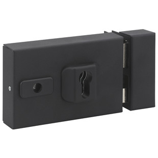 SERRURE UNIVERSELLE HORIZONTALE FOUILLOT NOIR AXE/ENTRAXE REGLABLE  CYL "RESIST"