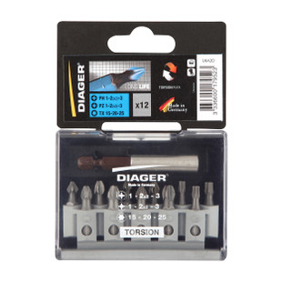 EMBOUT DE VISSAGE TORSION PZ PH TX (COFFRET DE 12 PIECES)