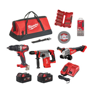 LOT DE 3 MACHINES 18V M18FPP3U-502B (M18 BLDD2 + M18 BLHX + M18 FSAG125X)