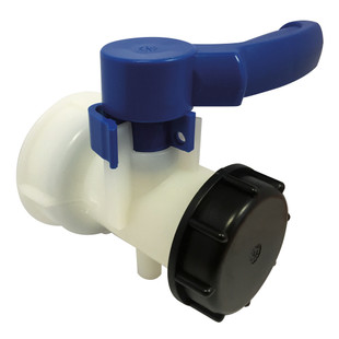 VANNE PLASTIQUE POUR CUVE 1000L AVEC BOUCHON