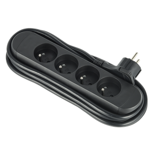 BLOC MULTIPRISES PRO-LINE 4 PRISES H05VV-F 3G1.5MM 3M NOIR