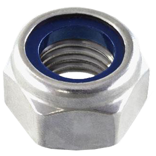 ECROU AUTO-FREINE A BAGUE NYLON SERIE EN ACIER ZN BLANC