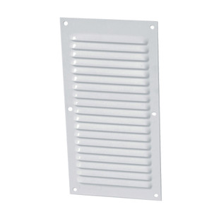 GRILLE PERSIENNE ALUMINIUM RECTANGULAIRE VERTICALE 20X10CM LAQUE BLANC