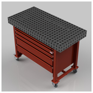 TABLE DE SOUDURE 120 (1200X600X100MM) AVEC SERVANTE 4 TIROIRS