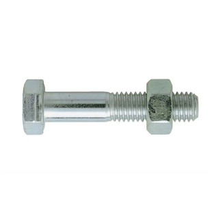 BOULON TH ET ECROU HEXAGONAL ACIER ZINGUE BLANC 8/8