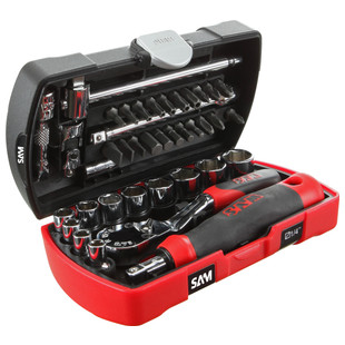 COFFRET DOUILLES, ACCESSOIRES ET CLIQUET 1/4'' (39 PIECES)