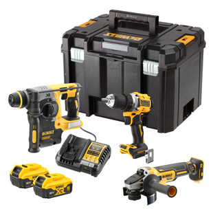 KIT 3 OUTILS XR 18V 5AH LI-ION BRUSHLESS : PERCEUSE-VISSEUSE MANDRIN MÉTAL 13 MM