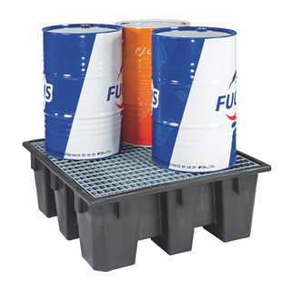 BAC DE RÉTENTION PLASTIQUE 4 FÛTS 450 LITRES CAILLEBOTIS GALVA