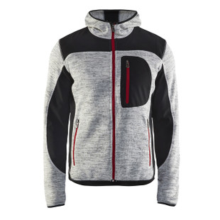 VESTE TRICOTEE GRIS CHINE/NOIR