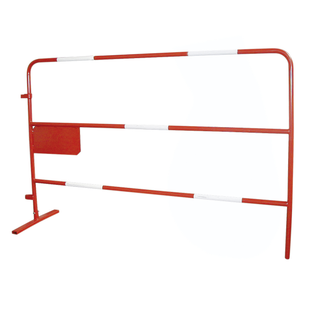 BARRIERE DE CHANTIER AVEC PLAQUE SOUDEE