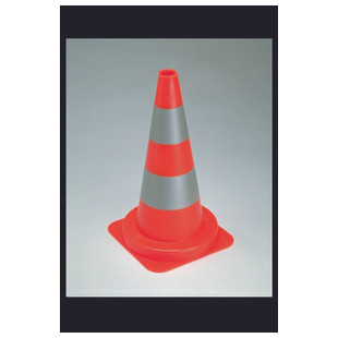 BALISE DE SIGNALISATION PVC ORANGE FLUO 50 CM 2 BANDES RETRO 3M B50R