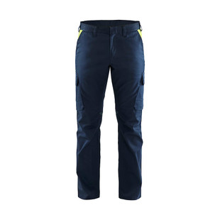 PANTALON INDUSTRIE 2D BLEU MARINE FONCE/JAUNE FLUO