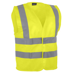 GILET HAUTE VISIBILITE JAUNE 4 BANDES