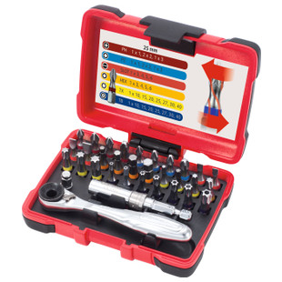 COFFRET DE 32 EMBOUTS DE VISSAGE 1/4'' A CODE COULEUR TORSIONPOWER®