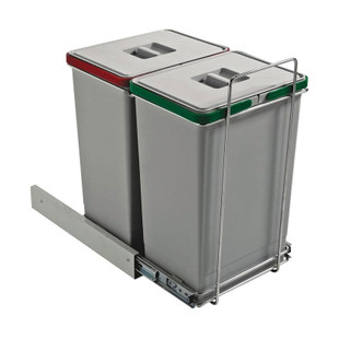 POUBELLE COULISSANTE 48L 2 SEAUX