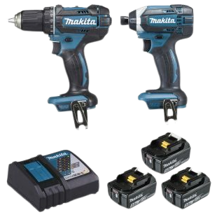 LOT DE 2 MACHINES 18V 5AH (DDF482 + DTD152)