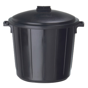 POUBELLE DE RUE PLASTIQUE AVEC COUVERCLE 80L LOT DE 6