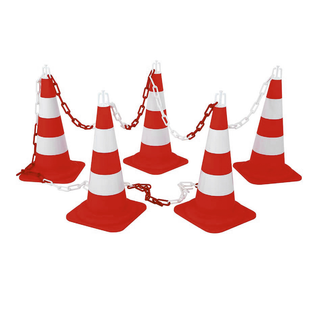 KIT BALISAGE EXPRESS 5 CONES+5 CROCHETS+7,5M CHAINE 8MM R/B