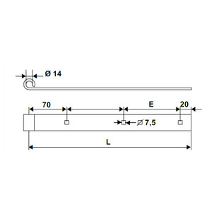 PENTURE DROITE 40X6 Ø14